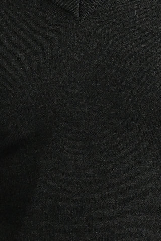  Koyu Antrasit V Yaka Regular Fit Triko Kazak