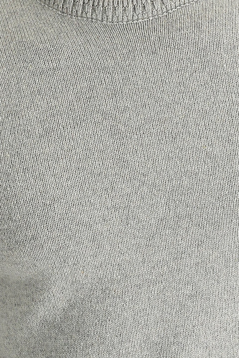 Orta Gri Bisiklet Yaka Slim Fit Dar Kesim Yünlü Triko Kazak