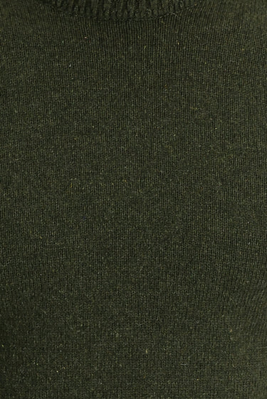 Orta Haki Bisiklet Yaka Slim Fit Dar Kesim Yünlü Triko Kazak