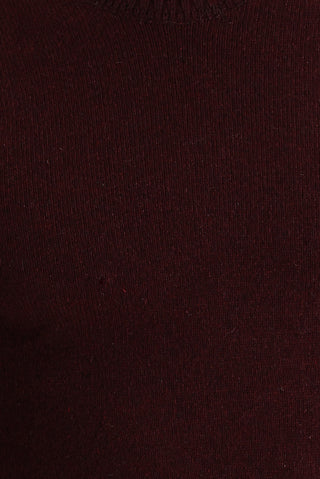  Şarap Bordo Bisiklet Yaka Slim Fit Dar Kesim Yünlü Triko Kazak
