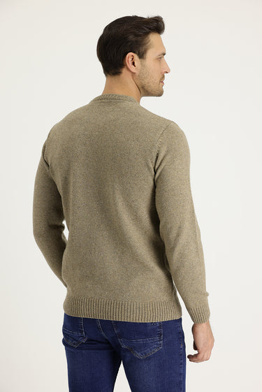 Orta Vizon Bisiklet Yaka Slim Fit Dar Kesim Yünlü Triko Kazak