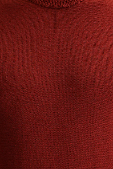 Kiremit Bisiklet Yaka Regular Fit Triko Kazak