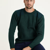 Koyu Yeşil Bisiklet Yaka Super Slim Fit Ekstra Dar Kesim Çelik Örgü Triko Kazak