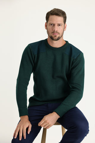  Koyu Yeşil Bisiklet Yaka Super Slim Fit Ekstra Dar Kesim Çelik Örgü Triko Kazak