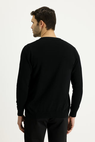  Siyah Regular Fit Triko Hırka