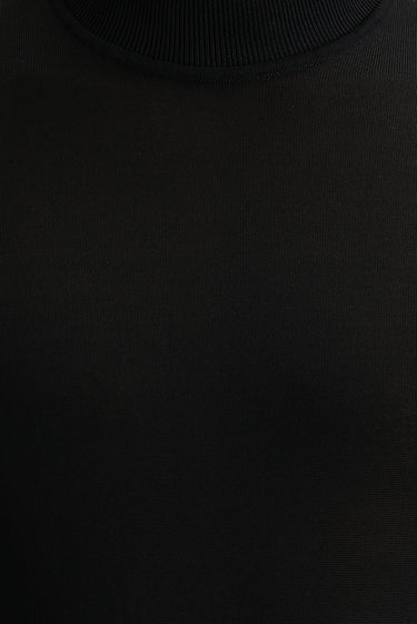 Siyah Yarım Balıkçı Yaka Slim Fit Dar Kesim Triko Kazak