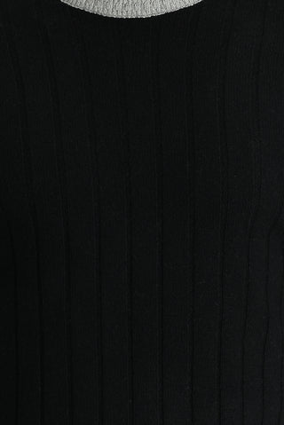  Siyah Bisiklet Yaka Slim Fit Dar Kesim Yünlü Desenli Triko Kazak