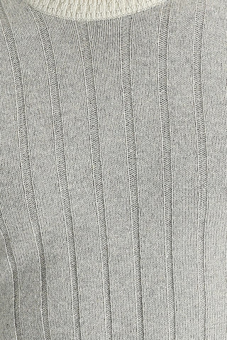  Açık Gri Bisiklet Yaka Slim Fit Dar Kesim Yünlü Desenli Triko Kazak