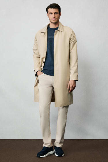 Havacı Mavi Bisiklet Yaka Regular Fit Yünlü Desenli Triko Kazak