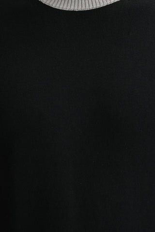  Siyah Bisiklet Yaka Slim Fit Dar Kesim Triko Kazak