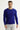 Saks Mavi Bisiklet Yaka Slim Fit Dar Kesim Yünlü Desenli Triko Kazak