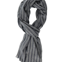 Orta Gri Çizgili Atkı