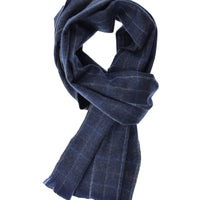 Orta Lacivert Çizgili Atkı