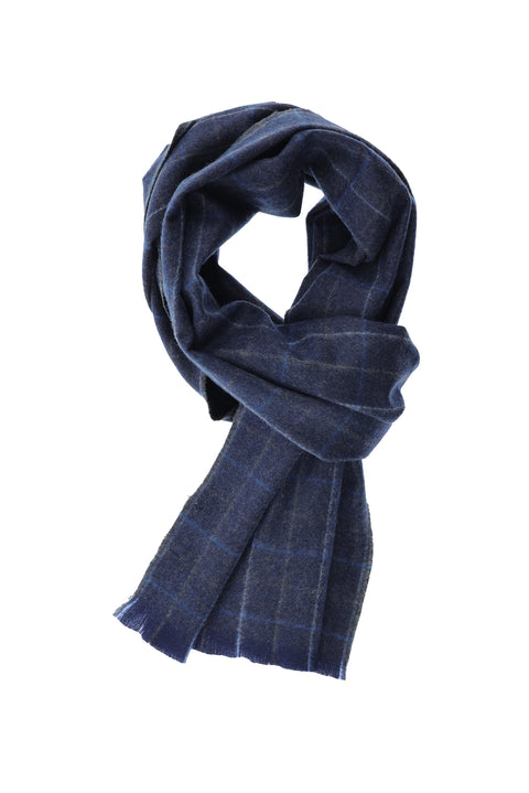 Orta Lacivert Çizgili Atkı