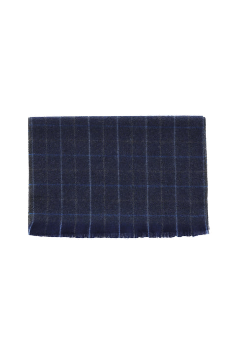 Orta Lacivert Çizgili Atkı