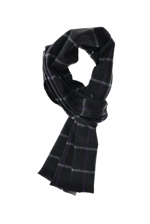 Orta Lacivert Bordürlü Atkı