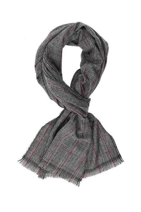 Açık Gri Ekose Atkı