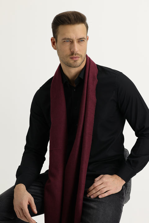 Koyu Bordo Çift Taraflı Atkı