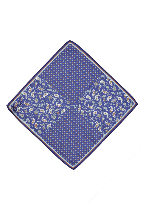 Koyu Lacivert Desenli Mendil