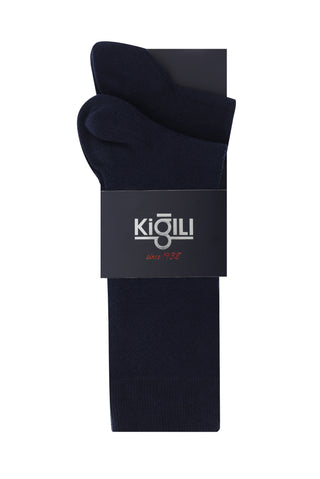  Koyu Lacivert 2'li Desenli Çorap Seti