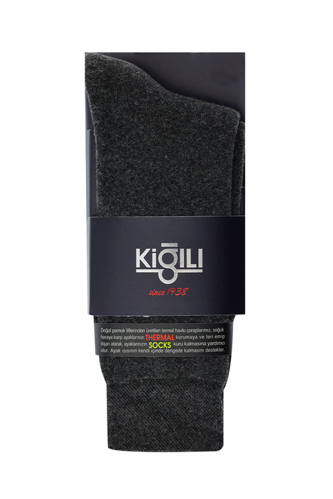 Medium Anthracite Cotton Thermal Socks