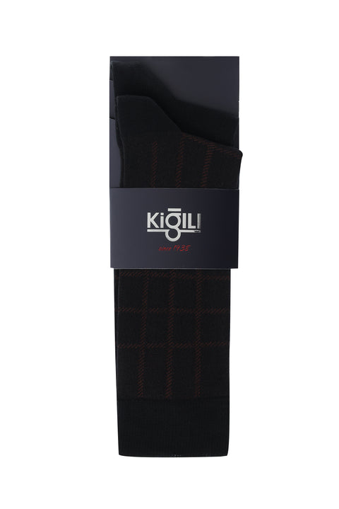 Black 2-Pack Cotton Patterned Socks