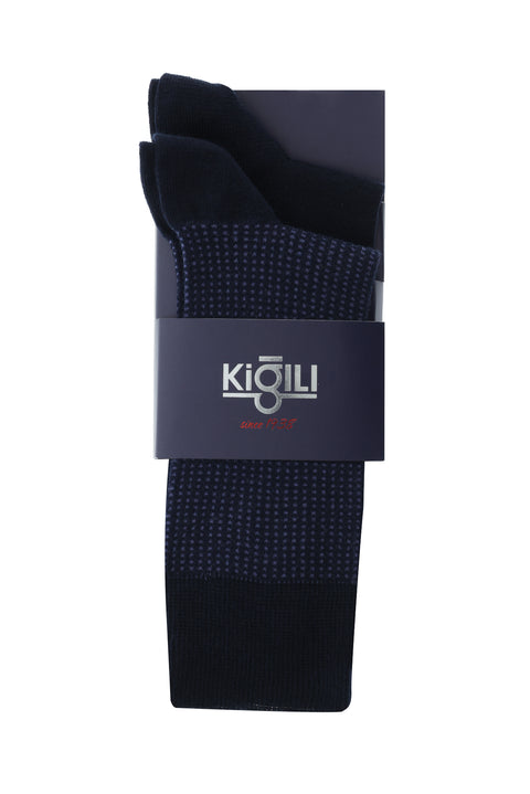 Medium Navy Blue 2-Pack Patterned Socks