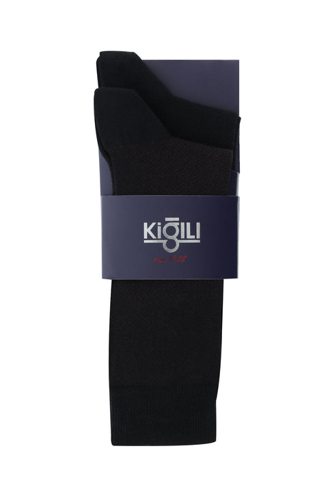 Siyah 2'li Desenli Çorap Seti