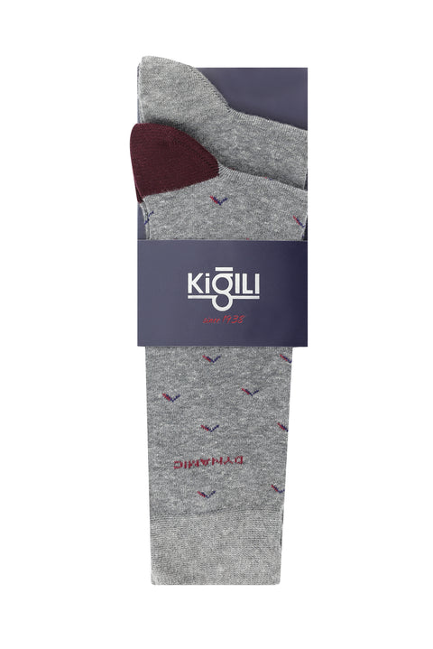 Medium Grey 2-Pack Patterned Socks