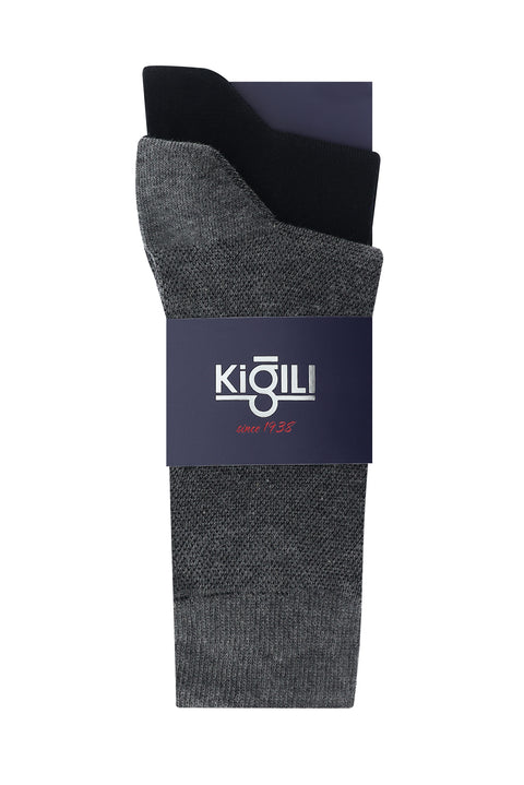 Siyah 2'li Desenli Çorap Seti