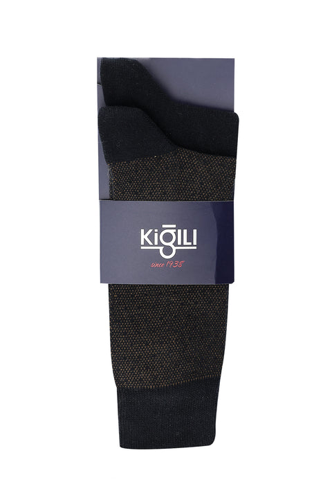 Siyah 2'li Desenli Çorap Seti