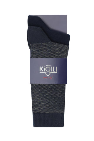  Açık Lacivert 2'li Desenli Çorap Seti