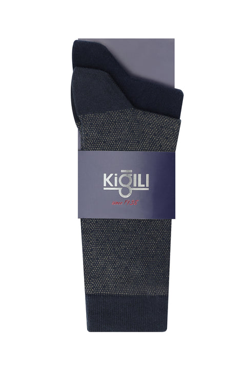 Açık Lacivert 2'li Desenli Çorap Seti