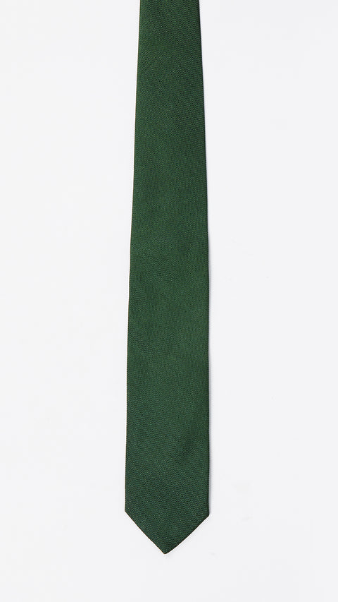 Dark Green 2-Piece Plain Silk Tie & Pocket Square Set