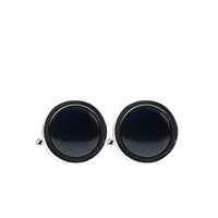 Siyah Yuvarlak Taşlı Kol Düğmesi