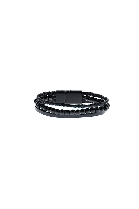 Black Leather Bracelet