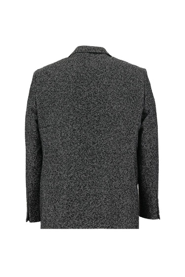 Siyah Regular Fit Desenli Yünlü Ceket