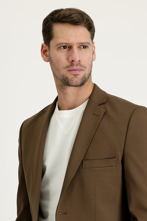 Medium Brown 6 Drop Regular Fit Standard Cut Jacket