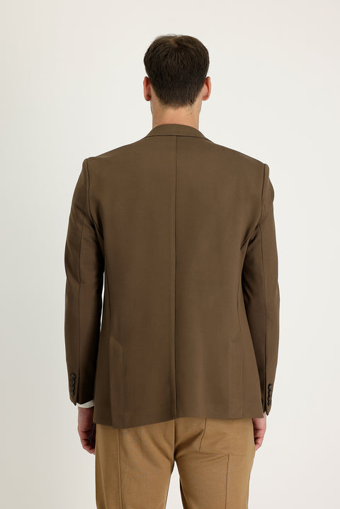Medium Brown 4 Drop Relaxed Fit Casual Cut Jacket