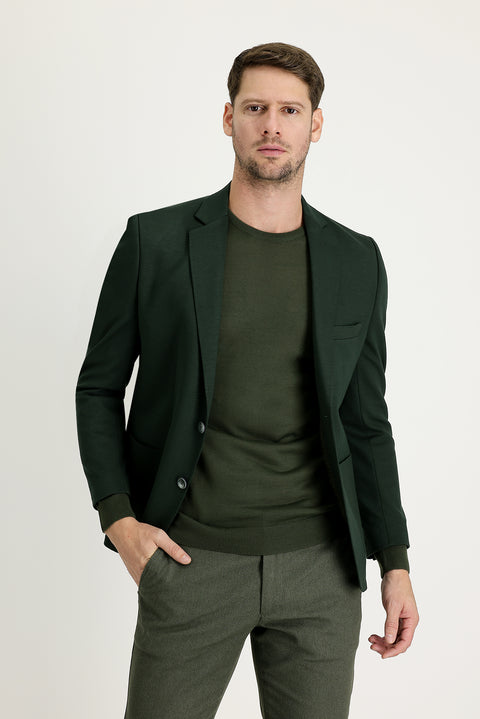 Koyu Yeşil 7 Drop Slim Fit Dar Kesim Ceket