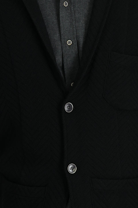 Black Cotton Knit Cardigan
