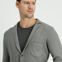 Orta Gri Melanj Pamuklu Triko Hırka