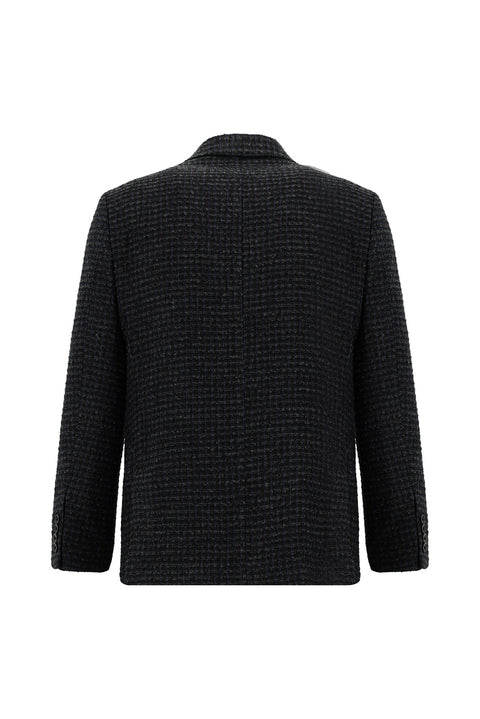 Dark Navy 6 Drop Regular Fit Classic Patterned Jacket