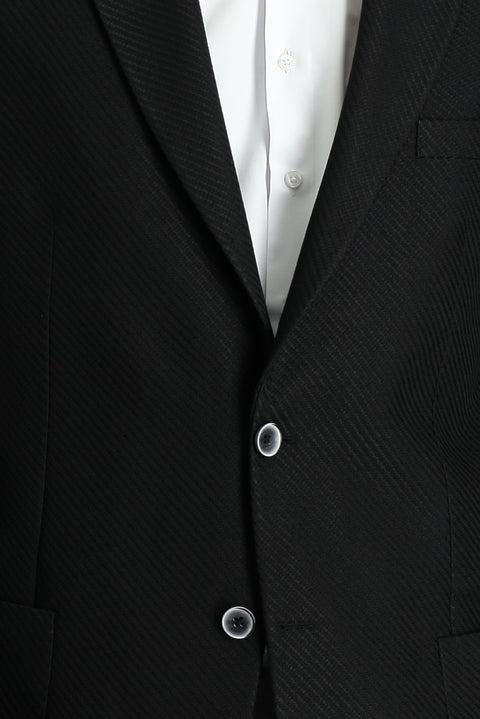 Siyah 8 Drop Muscle Fit Uzun Atletik Kesim Desenli Spor Ceket