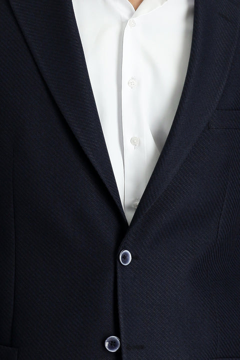 Koyu Lacivert 8 Drop Muscle Fit Uzun Atletik Kesim Desenli Spor Ceket