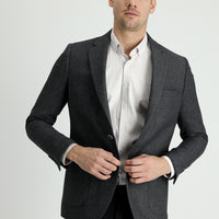 Orta Füme Slim Fit Dar Kesim Desenli Spor Ceket