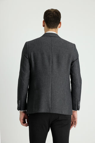  Orta Füme 7 Drop Slim Fit Dar Kesim Desenli Spor Ceket-Ki??l?