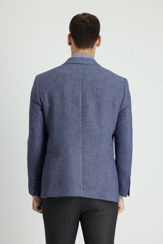  Mavi 7 Drop Slim Fit Dar Kesim Desenli Spor Ceket