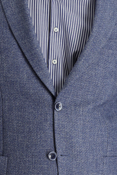 Mavi Slim Fit Dar Kesim Desenli Spor Ceket