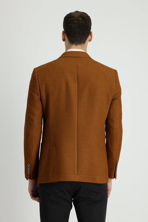 Camel 7 Drop Slim Fit Dar Kesim Desenli Spor Ceket